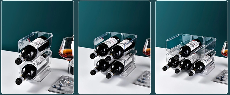 Plastic Acrylic Wine Rack Storage Organizer for Kitchen Fridge Wine, Beer, Pop/Soda, Water Bottles Holder