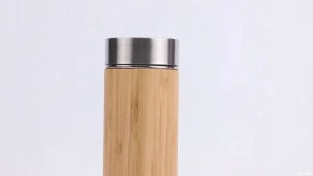 Tasse personnalisée en bambou/acier inoxydable/thermique de 350 ml avec passoire