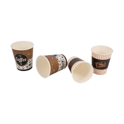 La tasse de papier jetable traitant le matériel épaissi la tasse de thé de lait de café peut être imprimée avec la tasse de papier de modèle de texte de logo
