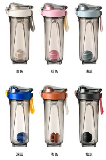 500 ml 650 ml sans BPA en plastique protéine Shaker bouteille Gym Shaker tasses Logo personnalisé sport bouteille d'eau Protien Shaker