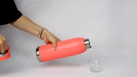 Bouteille d'eau isotherme portable en acier inoxydable avec poignée