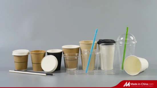 8 oz/12 oz/16 oz/20 oz biodégradable tasse de café à boire sans plastique tasse de papier jetable